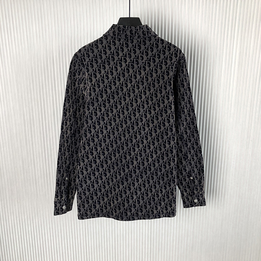ディオール Oblique Kasuri 長袖 モノグラムシャツ 略显宽松