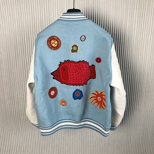 ヴィトン x 草間彌生コラボ限定刺繍ベースボールジャケット