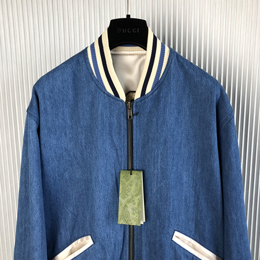 グッチ きのこ刺繍デザイン 両面 ジャケット アウター