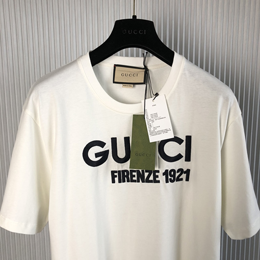 グッチ FIRENZE 1921刺繍入り短袖Tシャツ