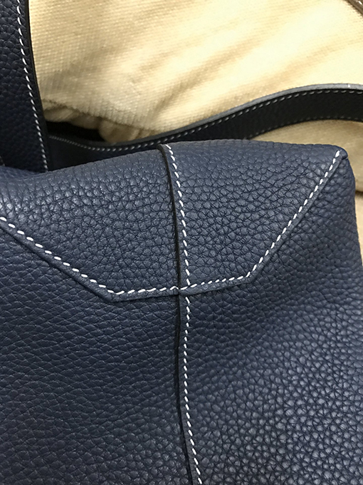 エルメス 42 cm輸入To go皮宝青ピン象灰全手縫いショッピングバッグ