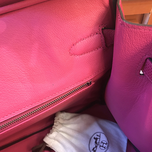 エルメス バーキン 30 ピンクシルバーバックルBirkin 30 cmトカゲ革トートバッグ
