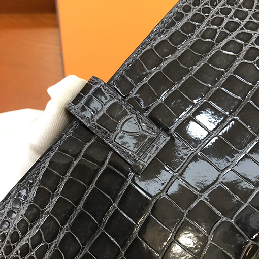 エルメス エルメス ベーン製 1:1 アメリカワニ革 ロングクリップ 財布