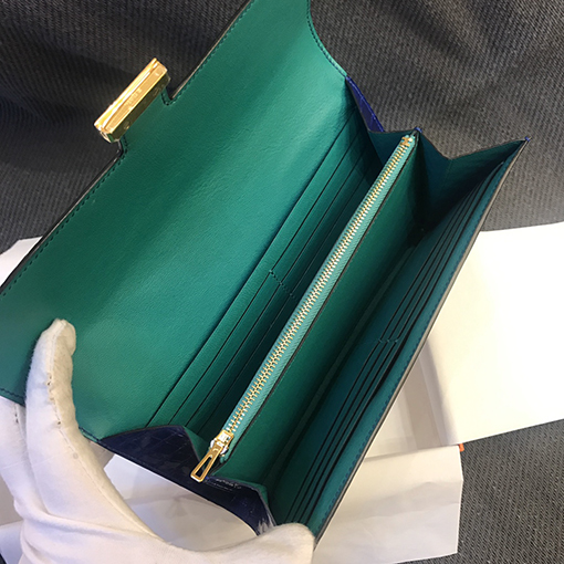 エルメス  1: 1アメリカワニの皮の長いクリップ 財布