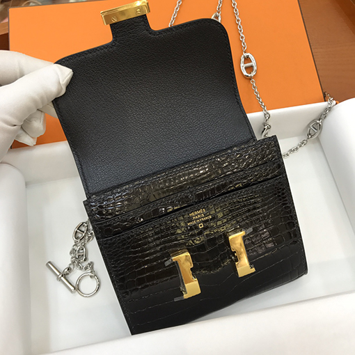 エルメス  1:1アメリカ製ワニ皮仕様のBurn Hクリップ財布