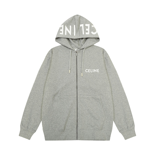 セリーヌ 帽子ロゴ印刷入りジップアップジャケット ジャケット アウター