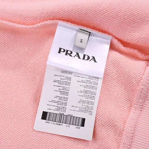 プラダ 三角マークのプリントが施された短袖 スウェット長袖 Tシャツ