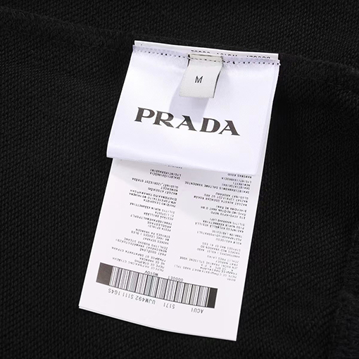 プラダ 三角マークのプリントが施された短袖 スウェット長袖 Tシャツ