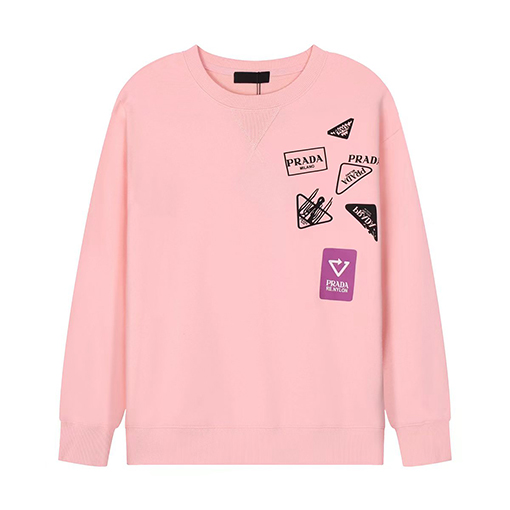 プラダ 三角マークのプリントが施された短袖 スウェット長袖 Tシャツ