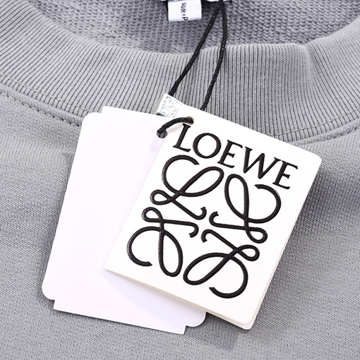 ロエベ ポケットに立体刺繍400g裏地 裏毛のラウンドネックスウェットTシャツ
