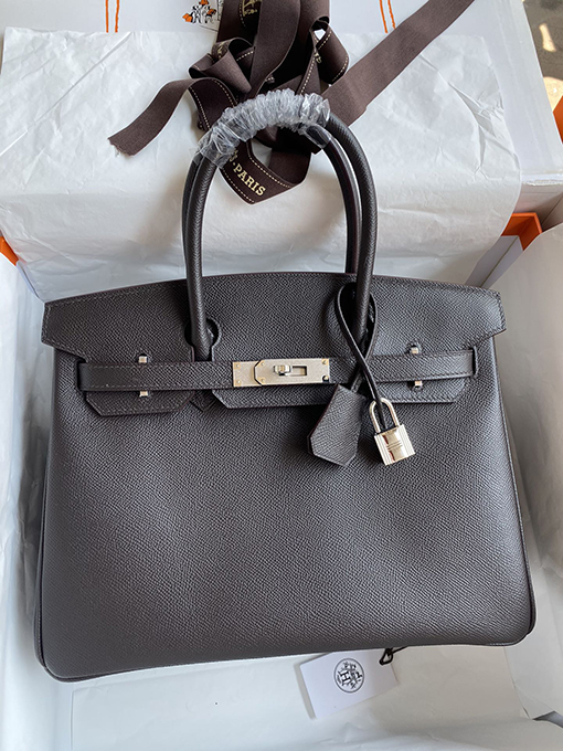 エルメス バーキン30 エボニー色のBirkin 30 cm手縫い革バッグ