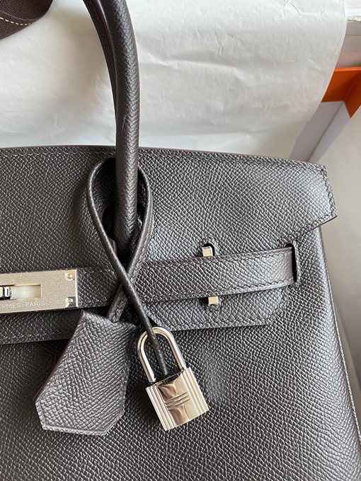 エルメス バーキン30 エボニー色のBirkin 30 cm手縫い革バッグ