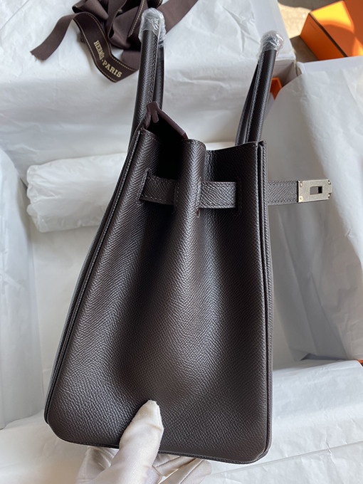 エルメス バーキン30 エボニー色のBirkin 30 cm手縫い革バッグ