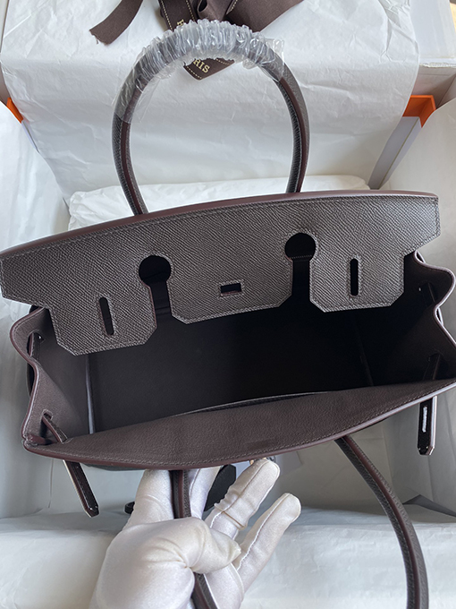 エルメス バーキン30 エボニー色のBirkin 30 cm手縫い革バッグ