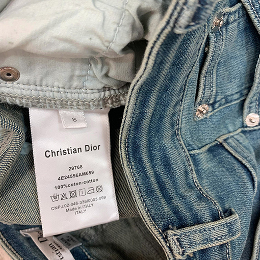 レディース   フレアパンツ 裾 DIORロゴプリントフレアデニムパンツ