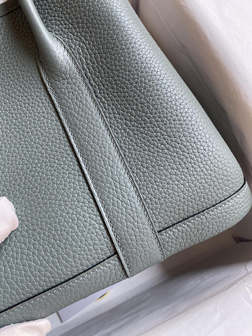 エルメスガーデン30 金ボタンワックスライン輸入TCレザーバッグ