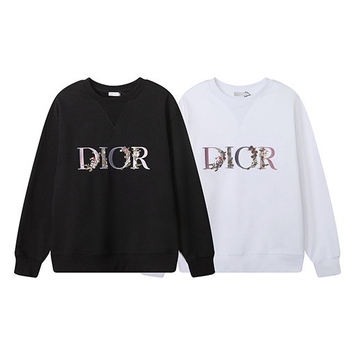 ディオール 花卉 ロゴ刺繍 スウェット長袖 Tシャツ トップス