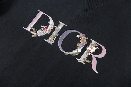 ディオール 花卉 ロゴ刺繍 スウェット長袖 Tシャツ トップス