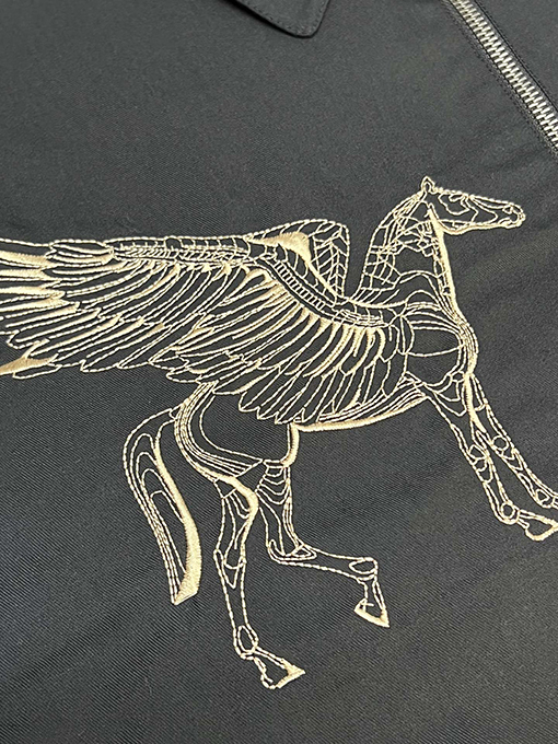 エルメス 刺繍入りジャケット  左胸にHMSのクラシックな馬のロゴ