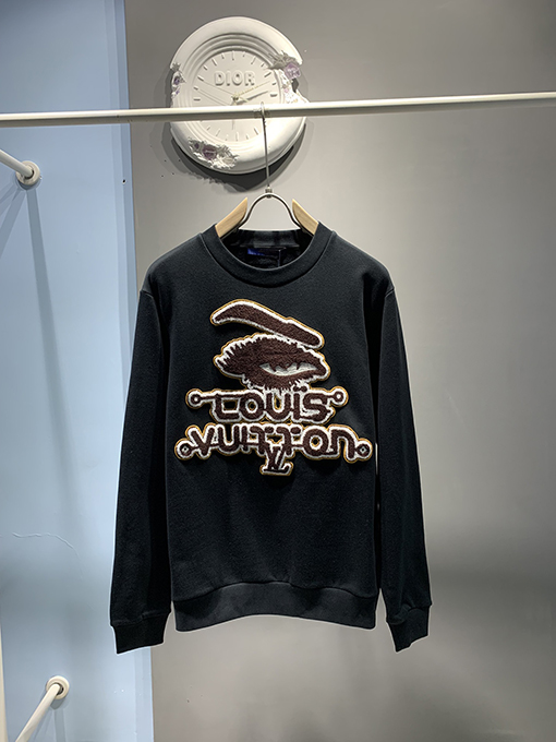 ルイヴィトン コットン 裏起毛刺繍クルーネックスウェット