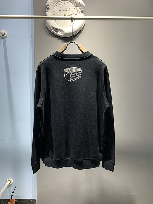 ルイヴィトン コットン 落書き刺繍クルーネックパーカー