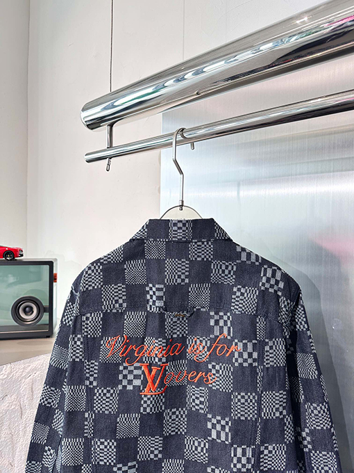 ルイヴィトン フィドンコラボDamier刺繍文字デニムジャケット