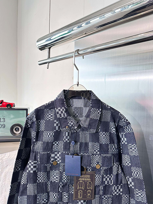 ルイヴィトン フィドンコラボDamier刺繍文字デニムジャケット