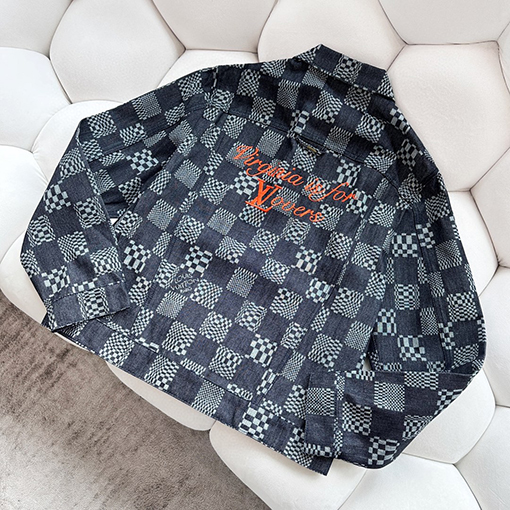 ルイヴィトン  フィドンコラボDamier刺繍文字デニムジャケット