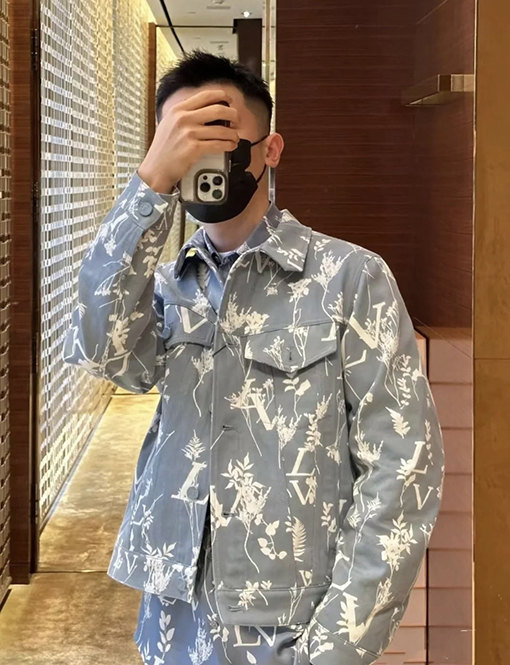 ルイヴィトン リーフ柄デニムジャケット