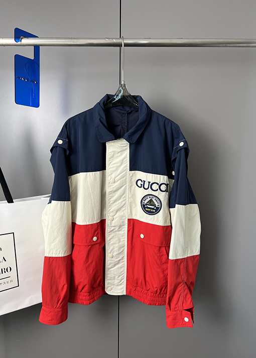 グッチ  コントラストカラーのパッチワークジャケットジャケット