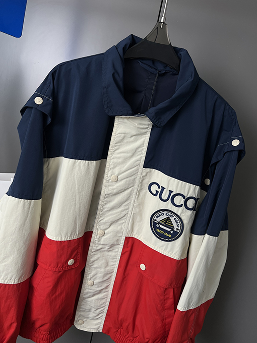 グッチ  コントラストカラーのパッチワークジャケットジャケット