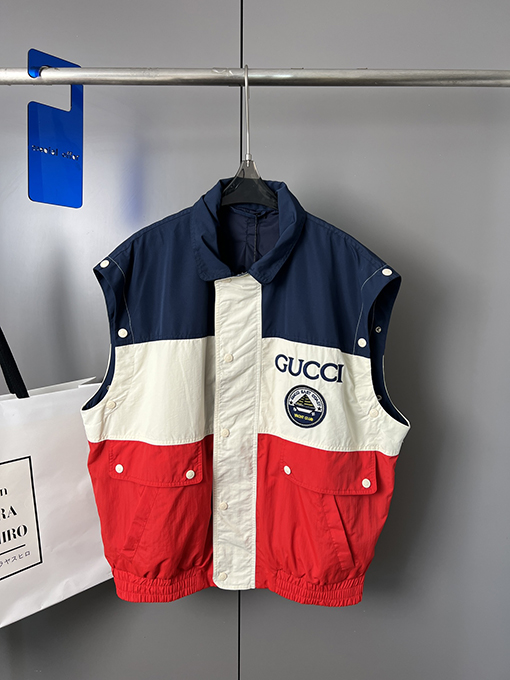 グッチ  コントラストカラーのパッチワークジャケットジャケット
