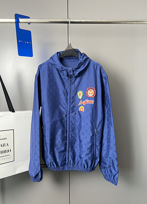ルイヴィトン フェイスパターン防風フード付きジャケット