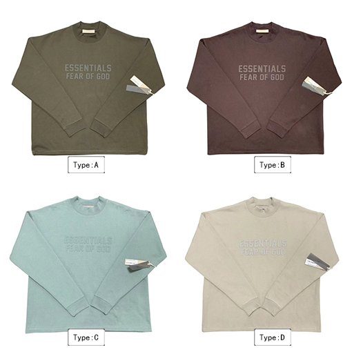 フィアオブゴッド エッセンシャルズ  裏起毛 スウェットTシャツ   オーバーサイズ