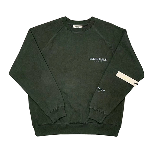 フィアオブゴッド エッセンシャルズ 胸元小さなロゴ3Mロゴ 裏起毛 スウェットTシャツ