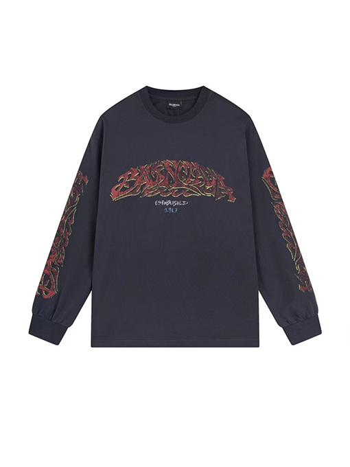 バレンシアガ プリント長袖Tシャツ ロンT