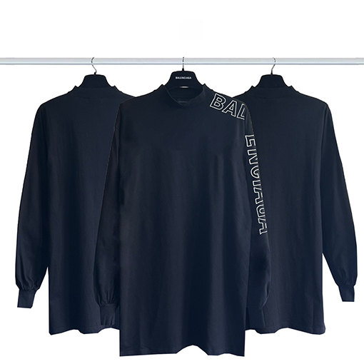 バレンシアガ サイドスリーブロゴ刺繍ロングスリーブ 長袖Tシャツ ロンT