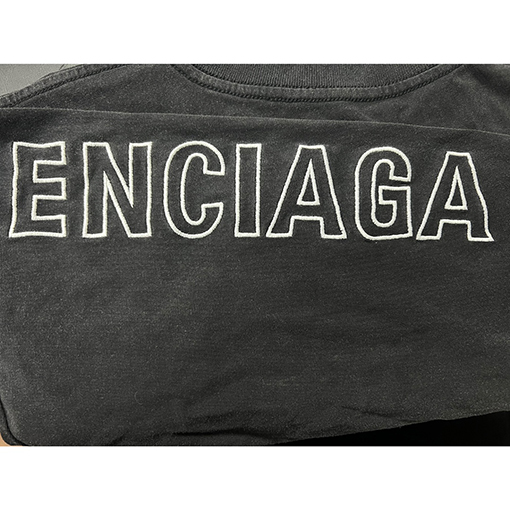 バレンシアガ サイドスリーブロゴ刺繍ロングスリーブ 長袖Tシャツ ロンT