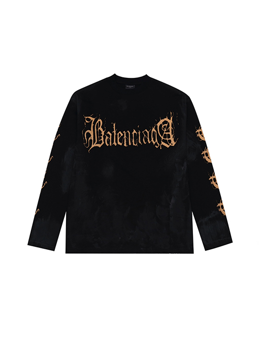 バレンシアガ サンスクリット文字のロングスリーブシャツ   長袖Tシャツ ロンT
