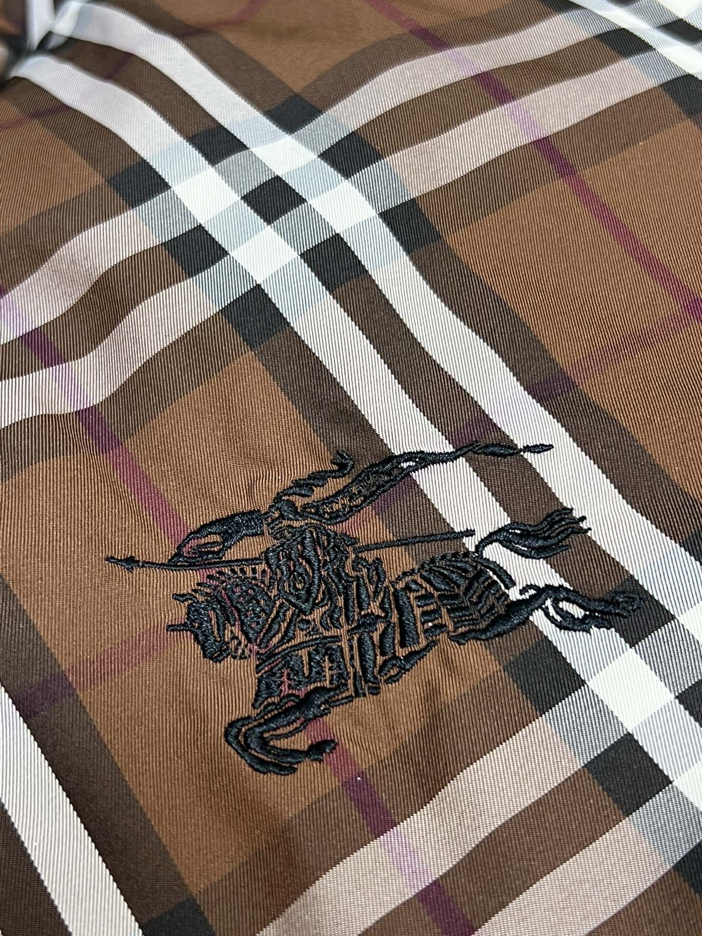 バーバリー チェック刺繍入りダウンジャケット アウター