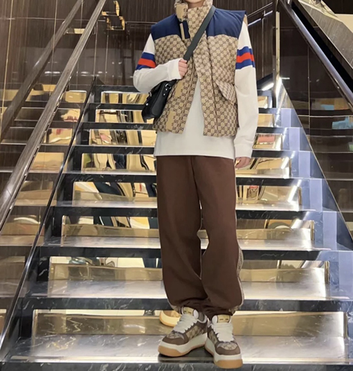 グッチ ステッチカジュアルスポーツパンツ