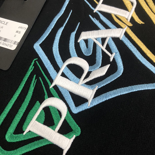 プラダ 刺繍文字衝突色プルオーバー