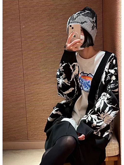 ルイヴィトン 新しいジャカードリーフカーディガン