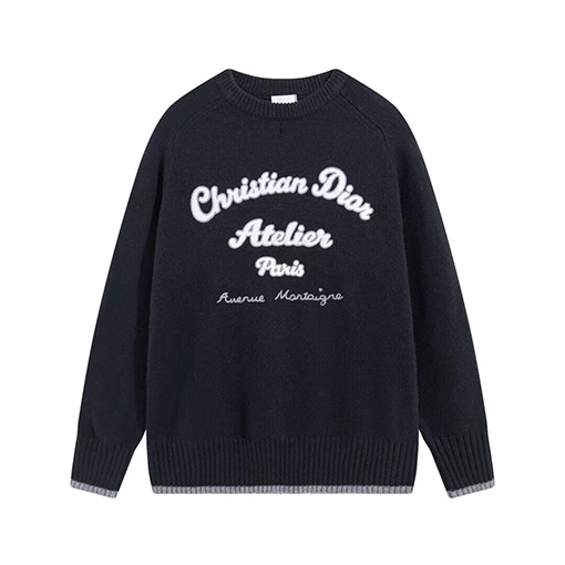 ディオール CD新作刺繍文字クルーネックニット
