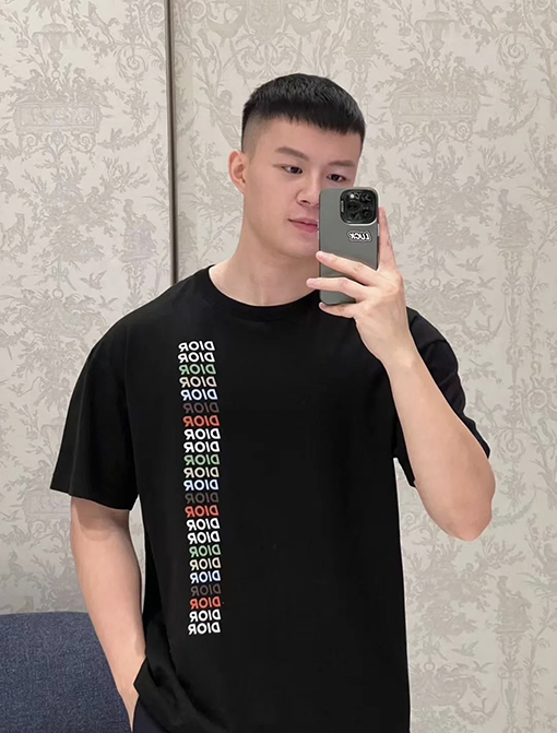 ディオール 24SS 虹文字プリント半袖Tシャツ