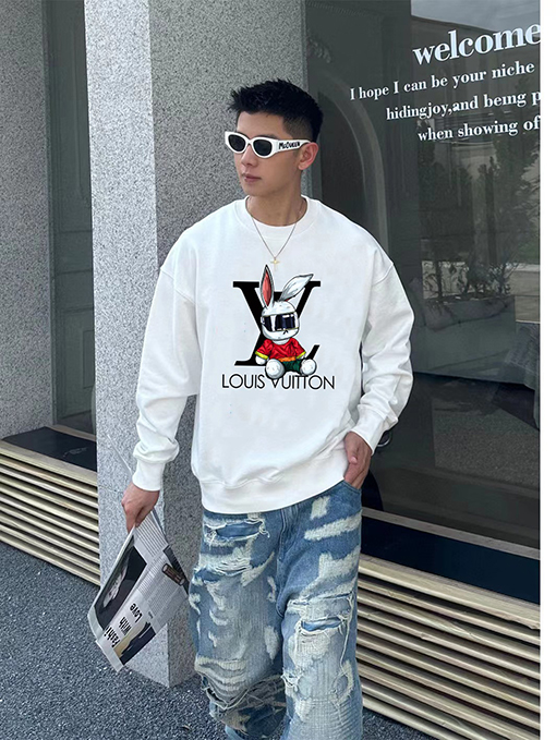 ルイヴィトン 高品質 プリントクルーネックスウェット