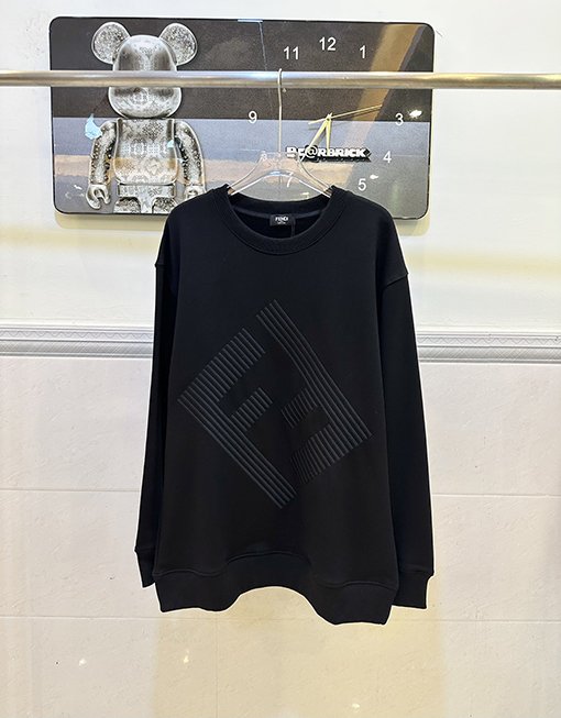 フェンディ  ダブルFの刺繍入りラウンドネックスエットシャツ