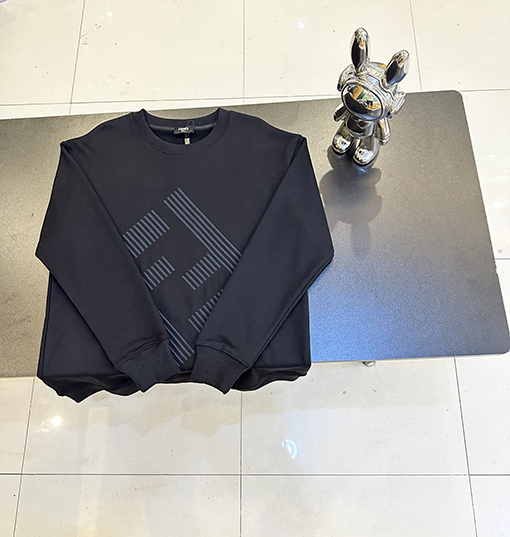 フェンディ  ダブルFの刺繍入りラウンドネックスエットシャツ