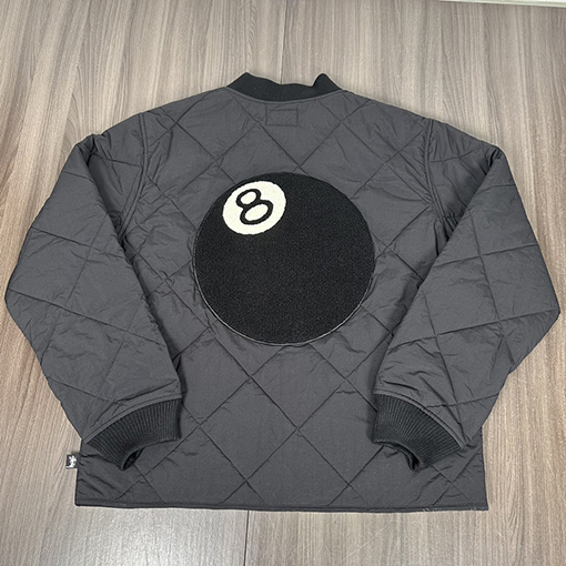 ステューシー バルキッド LINER JACKET スタイリッシュな8ビリヤードデザイン中綿 ジャケット