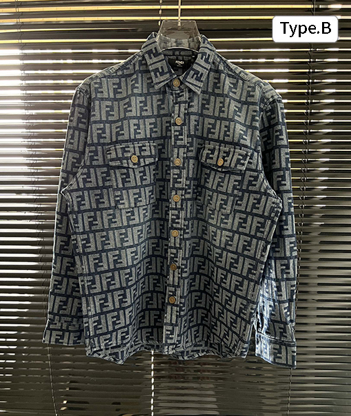 フェンディ フルプリント シャツデニムジャケット
